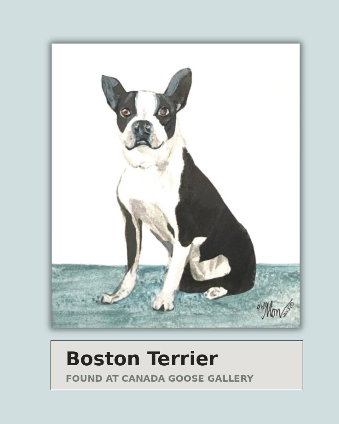 Boston Terrier limited edition print by P. Buckley Moss - Dog Collection.