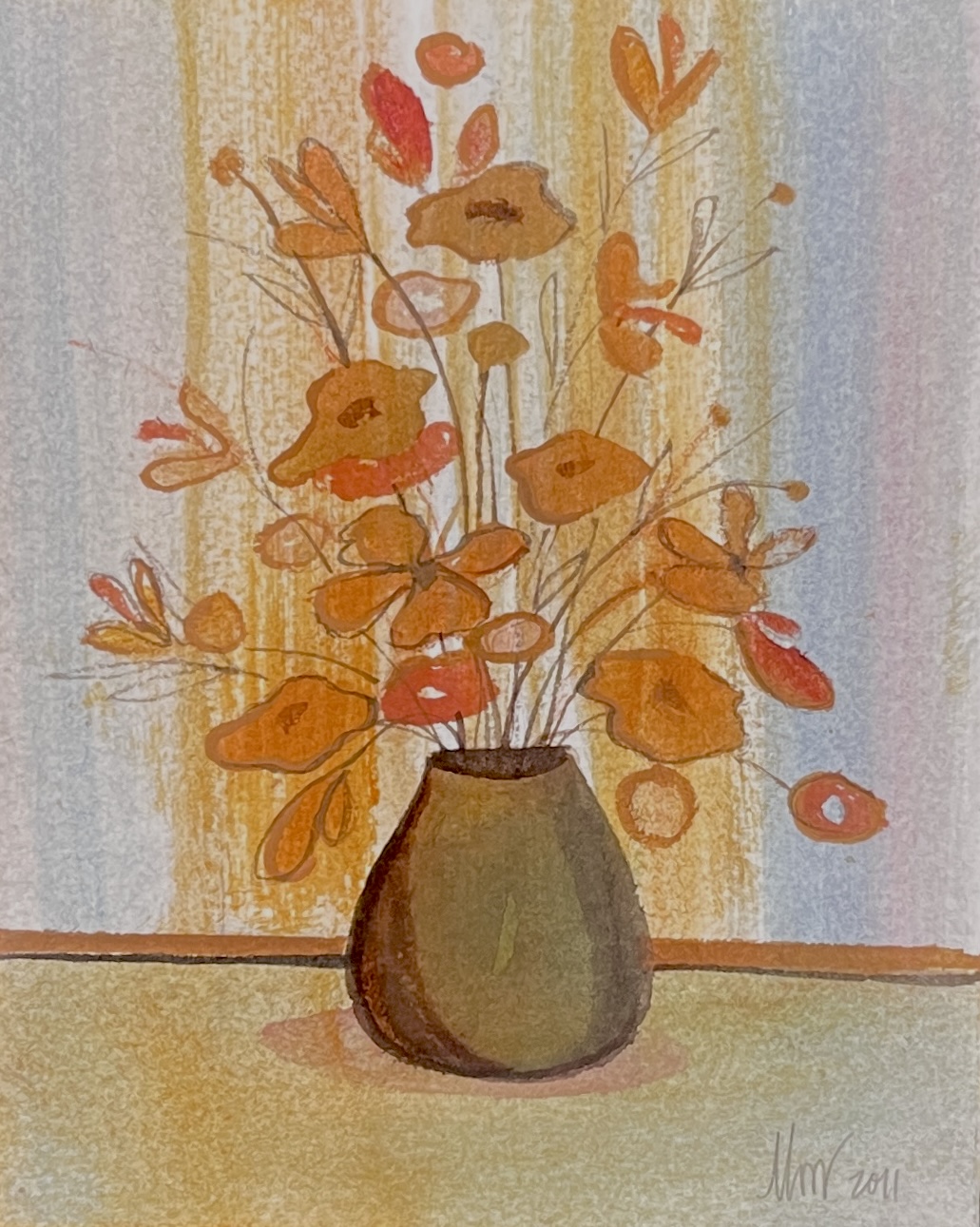 Flowers in Grey Pot Painting