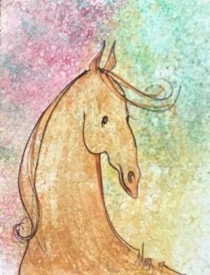 CanadaGooseGallery-WaynesvilleOhio-pbuckleymoss-original-watercolor-horse