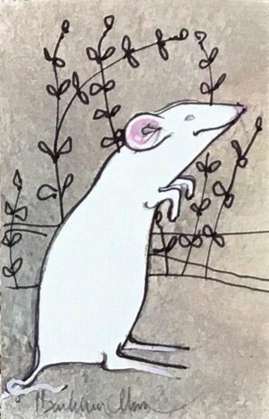 Mouse Facing Right Watercolor pbuckleymoss-original-watercolor-mouse