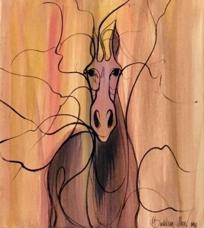 Painting-Pbuckleymoss-original-watercolor-art-horse-CanadaGooseGallery-WaynesvilleOhio