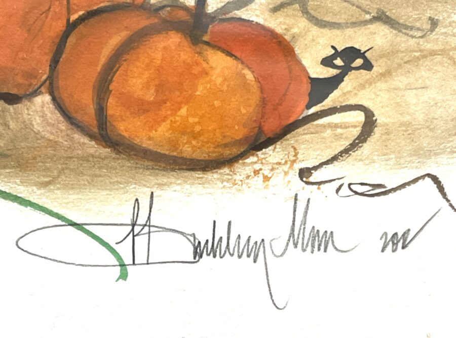 Hangin' In The Pumpkin Patch Painting Signature