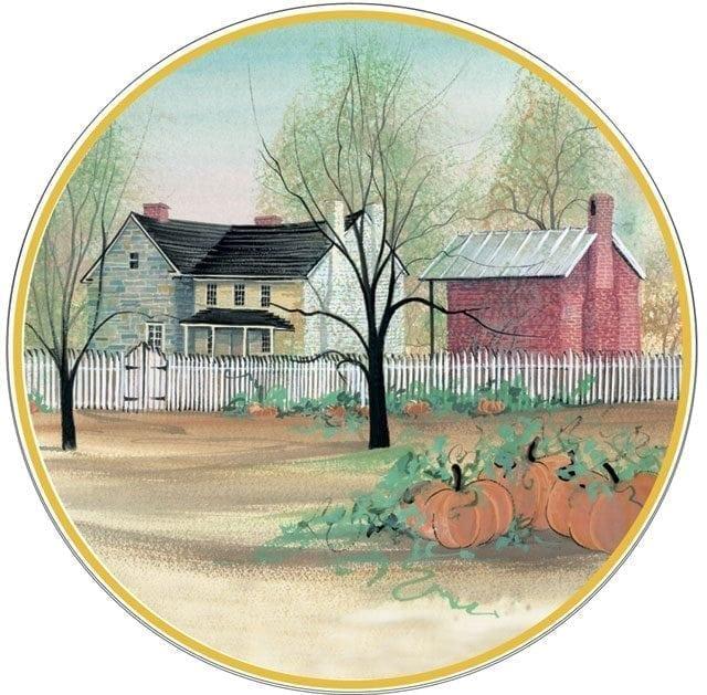 Autumn in the Valley Limited edition ornament by American Artist P Buckley Moss at Canada Goose Gallery in Waynesville, Ohio pbuckleymoss-ornament-limitededition-pumpkin