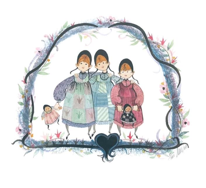 Everything Nice everything-nice-limited-edition-art-print-girls-three-p-buckley-moss-pink-blues-black-green