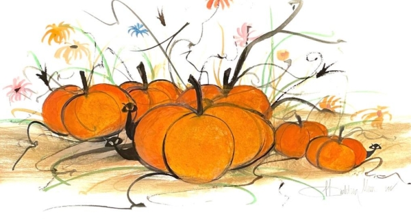 p-buckley-moss-hangin-in-the-pumpkin-patch-painting