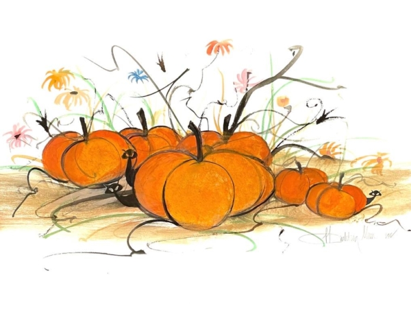 p-buckley-moss-hangin-in-the-pumpkin-patch-painting
