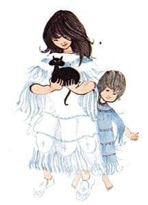Little Indians limited edition print by P Buckley Moss at Canada Goose Gallery in Waynesville, Ohio Indian-BlackCat-Art-Artist-PBuckleyMoss-CanadaGooseGallery-WaynesvilleOhio-LimitedEdition-Print-HomeDecor-Decorating-VirginiaArtist