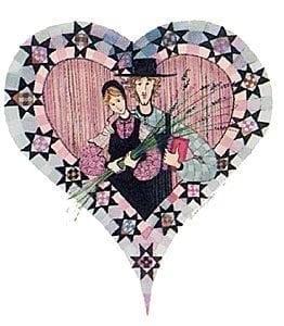 Stars of Love rare, signed and numbered, limited edition print by P Buckley Moss at Canada Goose Gallery in Waynesville, Ohio Stars of Love rare, signed and numbered, limited edition print by P Buckley Moss features a couple in love inside a decorative heart with quilted stars around the heart.
