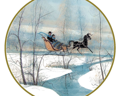 Winter Sleigh Ornament - P Buckley Moss
