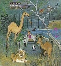 Blank Zoo limited edition print by P Buckley Moss features the Iowa zoo which is the only zoo in the state.