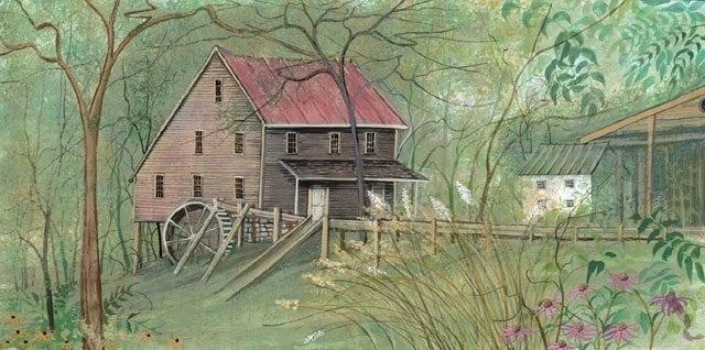 Country Memories limited edition print by P Buckley Moss at Canada Goose Gallery in Waynesville, Ohio