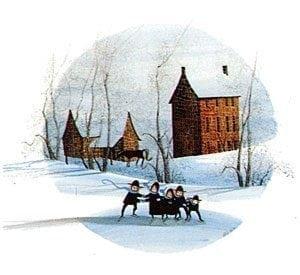 PBuckleyMoss-Waynesville-Ohio-CanadaGooseGallery-Art-Artist-LimitedEdition-Children-Amish-Skating-Barn-Farm