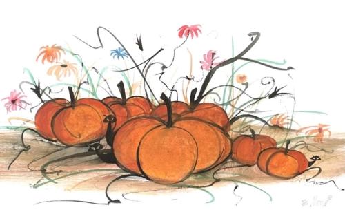 p-buckley-moss-hangin-in-the-pumpkin-patch-art-print