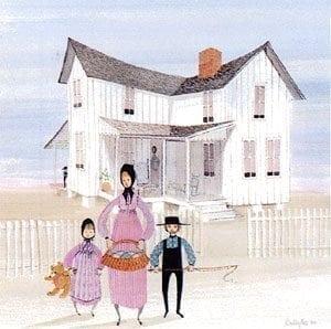 Lowe House limited edition print by P Buckley moss features a 1988 structure in St. Petersburg, Florida. Colors of whites and grays, tans and light blue in the sky, People dressed in shades of rose, lavender and blue. Lowe House limited edition print by P Buckley moss features a 1988 structure in St. Petersburg, Florida. Colors of whites and grays, tans and light blue in the sky, People dressed in shades of rose, lavender and blue.