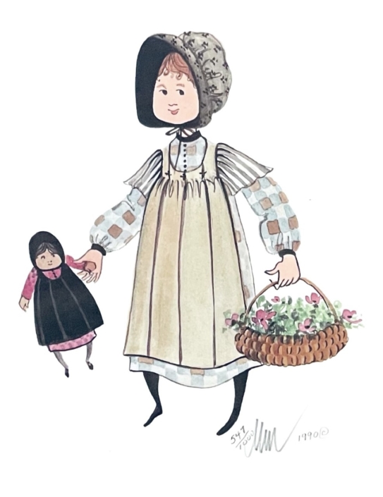 Tammy tammy-limited-edition-print-art-p-buckley-moss-girl-basket-flowers-earth-tones-blue