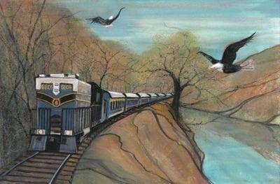 Romney Trough limited edition print by P Buckley Moss at Canada Goose Gallery in Waynesville, Ohio
