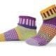 Clover Ankle socks by Solmate. Lime, gold, purple and lavender.