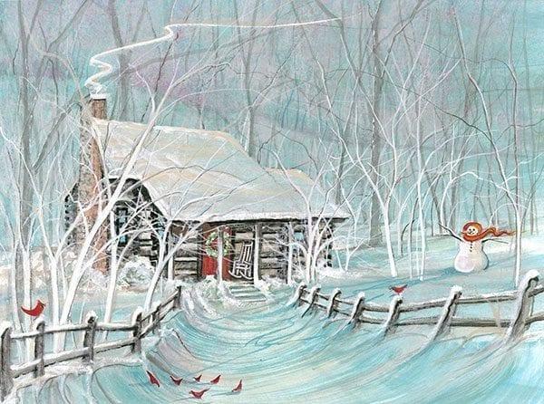 CanadaGooseGallery-Waynesville-Ohio-Christmas-Art-PBuckleyMoss-Snow-Winter-Cardinal