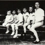 P Buckley Moss pictured with her five children when they were very young.