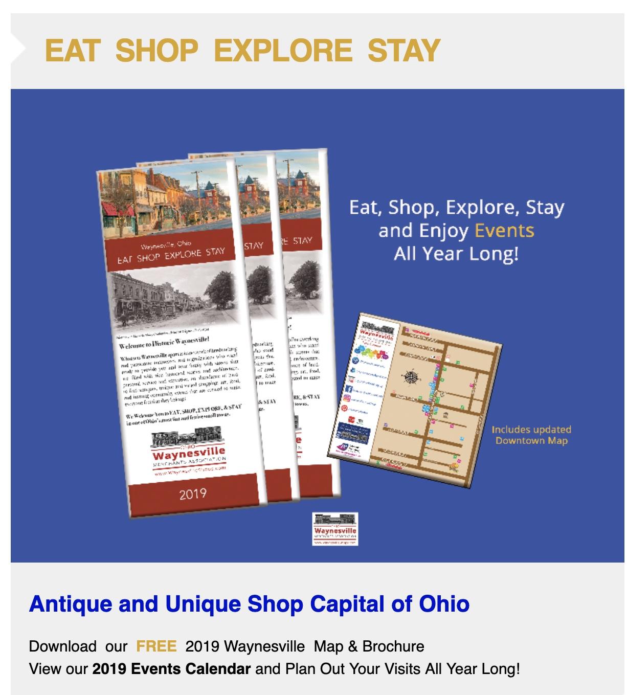 2019 Waynesville Ohio Brochure & Map P Buckley Moss Canada Goose