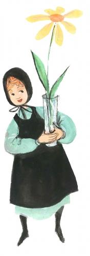 Little Marguerite limited edition print by P Buckley Moss is printed in respect to all P.E.O. groups across the country for their work in assisting women in education. 