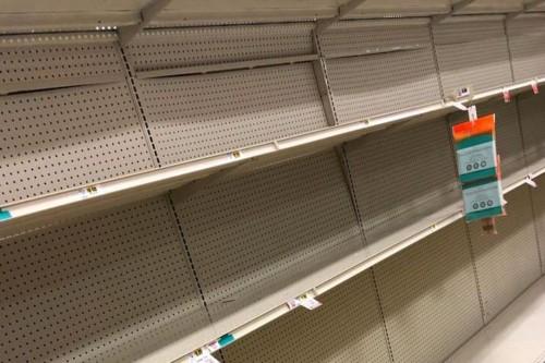 Empty Grocery Store Shelves