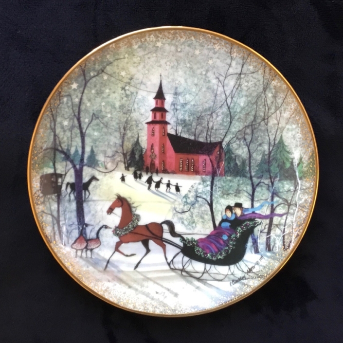 Christmas-Night-limited edition plate-P-Buckley-Moss-Early-edition-mint-condition