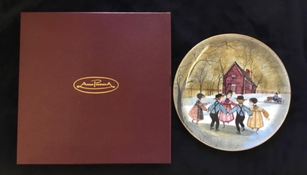 Ring Around The Rosie limited edition plate by P Buckley Moss. Early edition in mint condition with box and certificate.