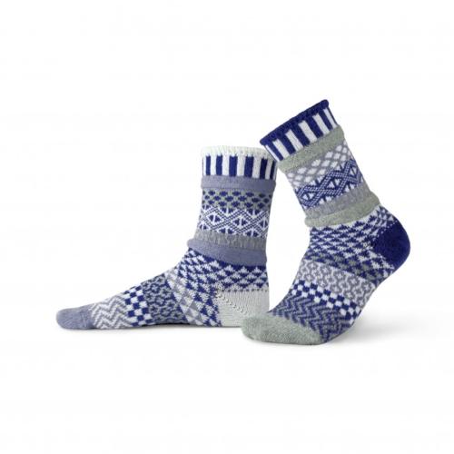 Solmate Glacier Crew Sock available at Canada Goose Gallery in Waynesville, Ohio in colors of royal blue, blue-gray, dark gray, white.