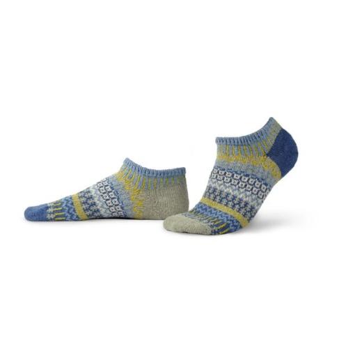 Solmate Chicory Ankel Sock in colors of slate blue, denim blue, dark gray, light gray, moss green.