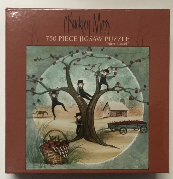 After School Jigsaw puzzle by P Buckley Moss. P Buckley Moss image After School on jigsaw puzzle.750 piece, 22 x 22 inch finished size.