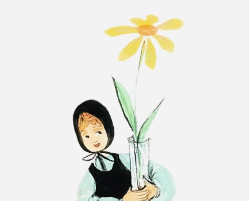 Original Watercolor Little Marguerite P Buckley Moss