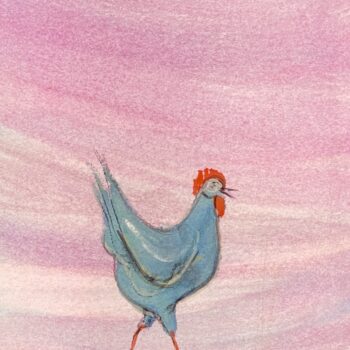 Blue Rooster Painting