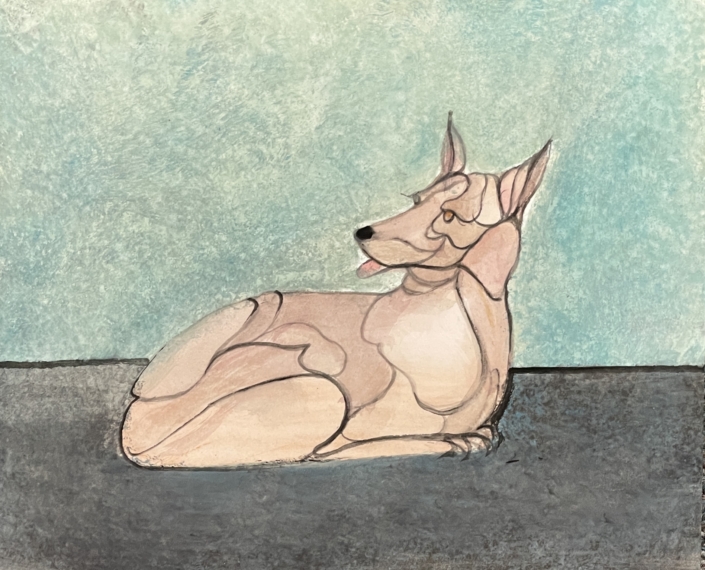 p-buckley-moss-original-watercolor-painting-modern-boho-dog