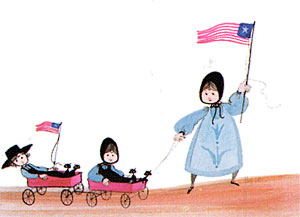 p-buckley-moss-wagon-train-children-art-print