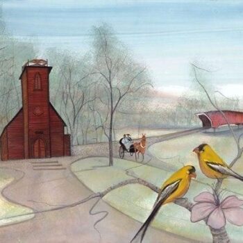 For the Love of Iowa limited edition print by P Buckely Moss features the Little Brown Church in Nashua