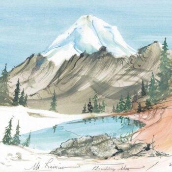 Mt Rainier limited edition print by P. Buckley Moss - Historic Landmark Collection.