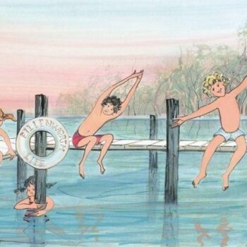 Summer Splash limited edition print by P. Buckley Moss - Children Collection.