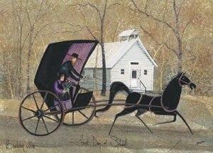 First Day of School by P. Buckley Moss is a limited edition print from the P. Buckley Moss Buggy Collection.