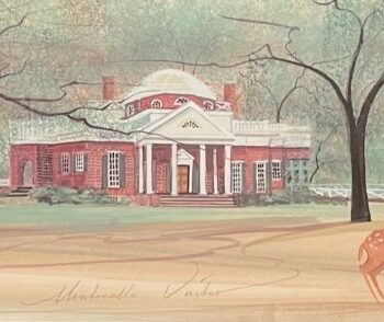 Monticello Visitor limited edition print by P. Buckley Moss - Historic Landmark and Deere Collections.