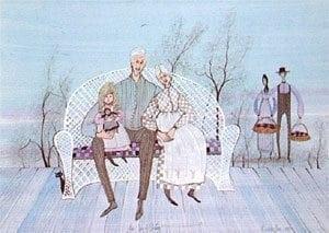 The Joy of Giving limited edition print by P. Buckley Moss - Men and Women Collection.