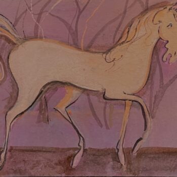 a Painting of a brown horse