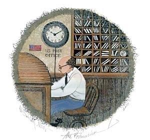 The Postmaster limited edition print by P. Buckley Moss - Profession Collection.