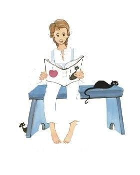 Reading to my Friends limited edition print by P. Buckley Moss - One Boy and Cat and Reading Collections.