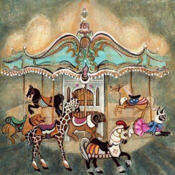 The Carousel limited edition print by P. Buckley Moss - Historic Landmark and Horse Collection.