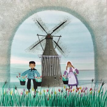 Dutch Windmill Painting