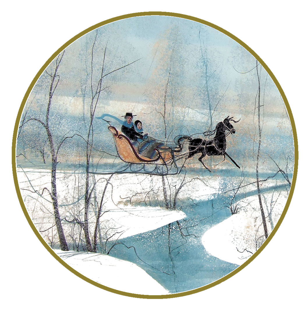 Winter Sleigh Ornament - P Buckley Moss