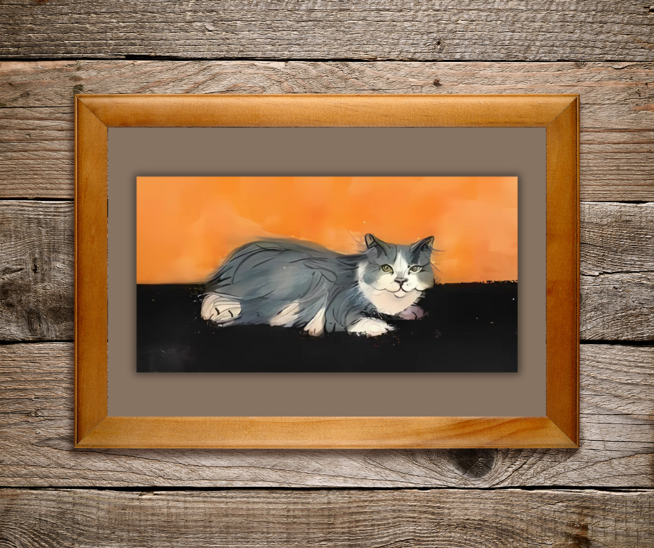 a cat in a frame