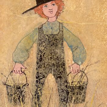 Boy With Buckets Painting