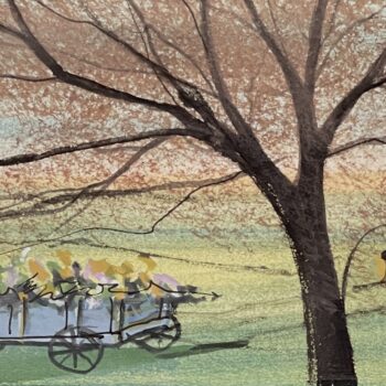 Cart With Flowers Painting
